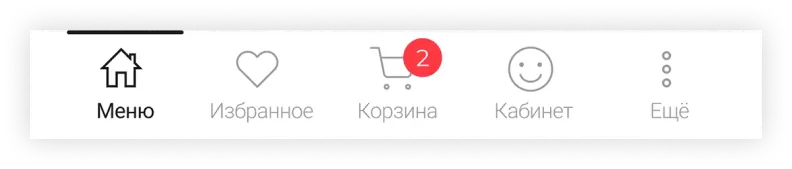 Panda mobile menu разделы меню