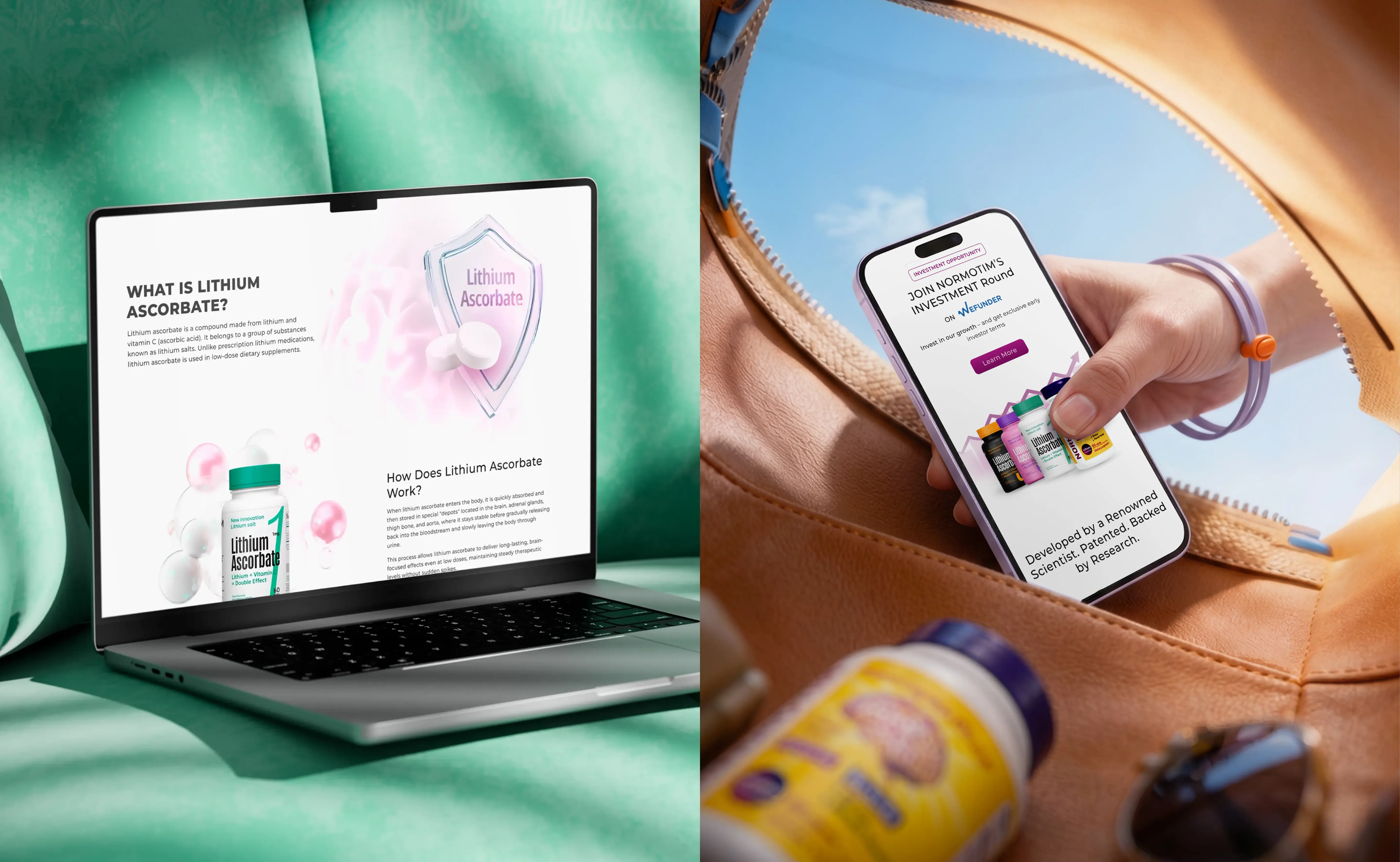 Сайт на ноутбуке и смартфоне